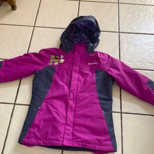Columbia 2-in-1 Hooded Ski Jacket, Size Youth XL, Plum,